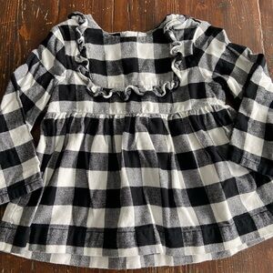 Hanna Andersson Black and White Blouse with Flowy Silhouette